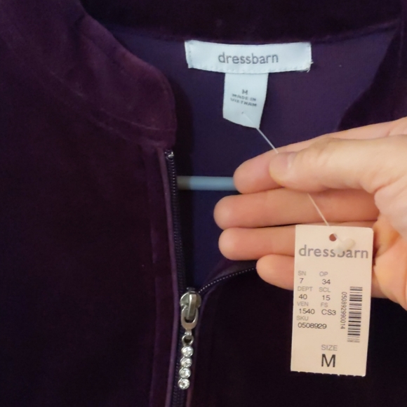 Purple zip up velour jacket - Picture 4 of 4